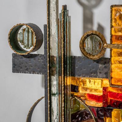 Albano Poli Sculptural Brutalist Wall Light attributed to Albano Poli for Poliarte Italy 