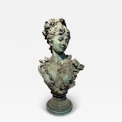 Albert Ernest Carrier Belleuse Elegant bronze bust of a woman by Carrier Belleuse Paris France circa 1860