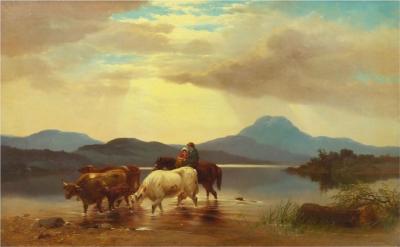 Albert Fitch Bellows Homeward Bound 1863 American Landscape Painting by Albert Fitch Bellows