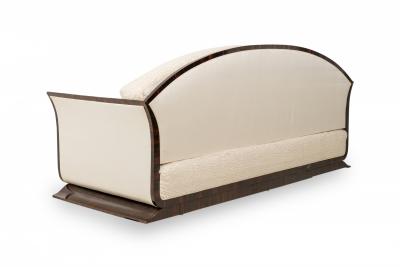 Albert Fournier Albert Fournier Macassar Ebony Veneer and Beige Mohair Upholstered Daybed