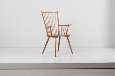 Albert Haberer Armchair in Solid Wood by Albert Haberer for Hermann Fleiner Germany 1950s