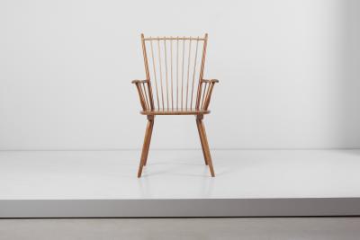 Albert Haberer Armchair in Solid Wood by Albert Haberer for Hermann Fleiner Germany 1950s