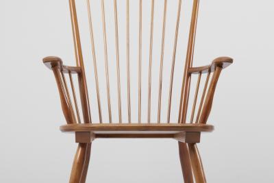 Albert Haberer Armchair in Solid Wood by Albert Haberer for Hermann Fleiner Germany 1950s