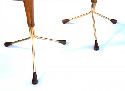 Albert Larsson Pair of Swedish teak tripod side drinks tables Albert Larsson for Albert Tibro