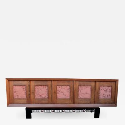 Albert Lucien Guenot Sideboard with terracotta bas reliefs