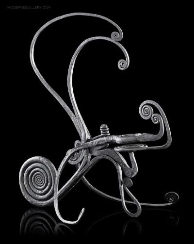 Albert Paley EARLY WROUGHT IRON CANDLESTICK SCULPTURE BY ALBERT PALEY 1966