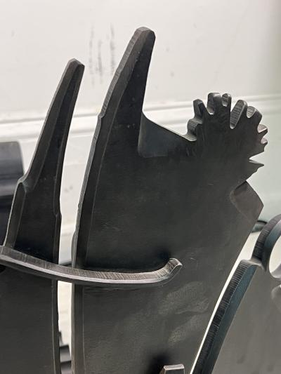 Albert Paley IMPORTANT POST MODERN ABSTRACT ANDIRONS BY ALBERT PALEY