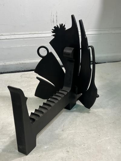 Albert Paley IMPORTANT POST MODERN ABSTRACT ANDIRONS BY ALBERT PALEY
