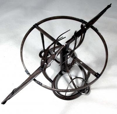 Albert Paley Large Bespoken Sculpted Steel Table with Slate Top Albert Paley