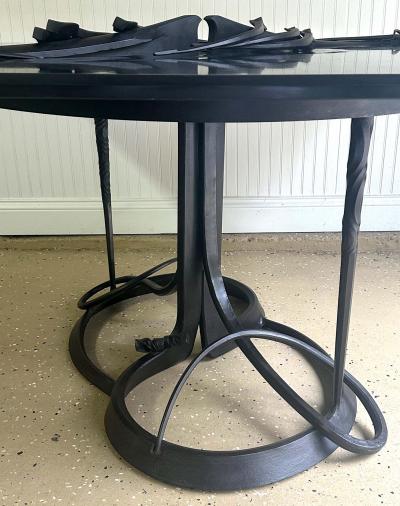 Albert Paley Large Bespoken Sculpted Steel Table with Slate Top Albert Paley
