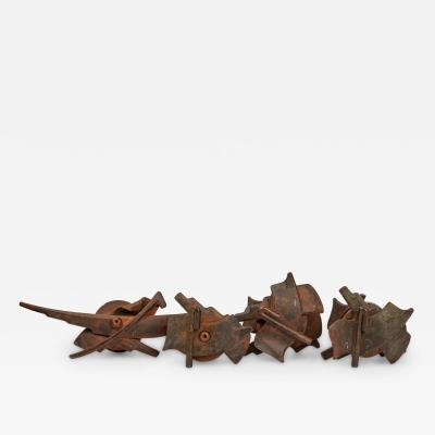 Albert Paley Set of 4 Patinated Steel Medallion Paperweights