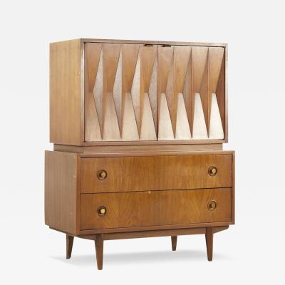 Albert Parvin Albert Parvin for American of Martinsville MCM Highboy Gentlemens Chest Dresser