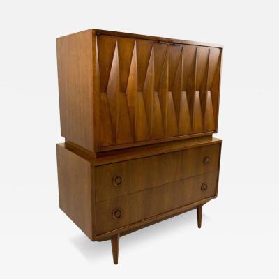 Albert Parvin Albert Parvin for American of Martinsville Mid Century Diamond Highboy Dresser