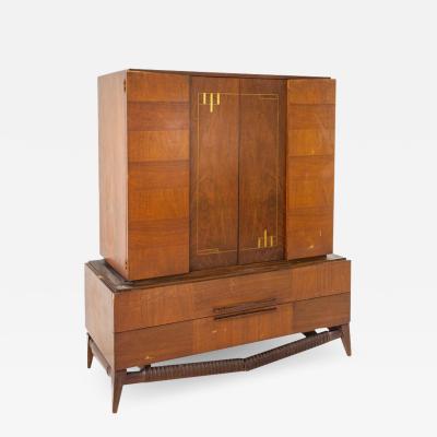 Albert Parvin Style Mid Century Walnut Highboy Dresser Gentlemans Chest Armoire