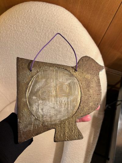 Albert Thiry Ceramic mirror by Albert Thiry France 1960s