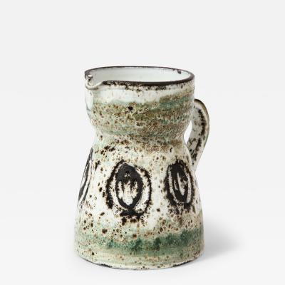 Albert Thiry Glazed Ceramic pitcher by Albert Thiry Vallauris France c 1960