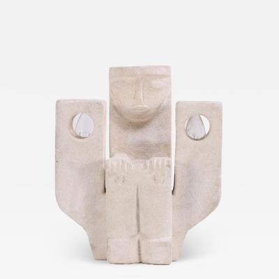 Albert Tormos A French Brutalist stone figural lamp by Albert Tormos C 1960 
