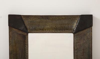 Alberto Cassoli Patinated Iron Mirror Italy late 1960s 