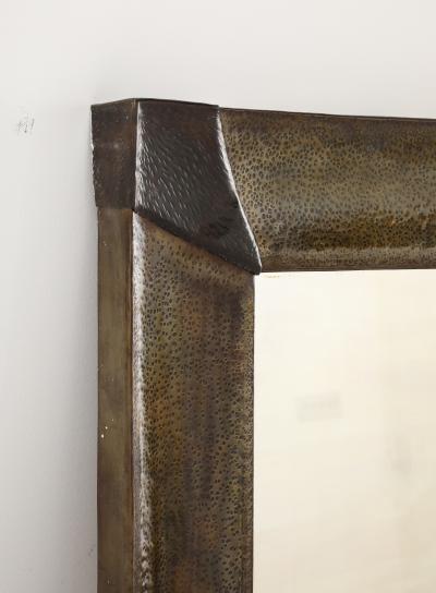 Alberto Cassoli Patinated Iron Mirror Italy late 1960s 