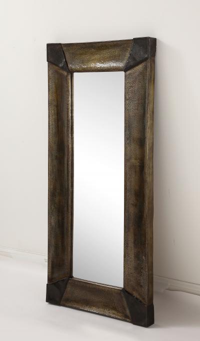 Alberto Cassoli Patinated Iron Mirror Italy late 1960s 