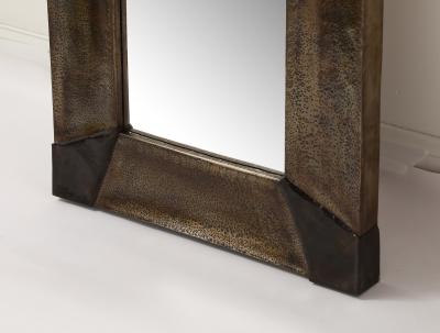 Alberto Cassoli Patinated Iron Mirror Italy late 1960s 