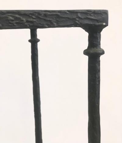 Alberto Diego Giacometti French Mid Century Bronzed Wrought Iron Console in Style of Giacometti