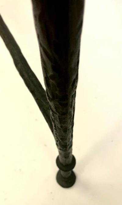 Alberto Diego Giacometti French Mid Century Bronzed Wrought Iron Console in Style of Giacometti