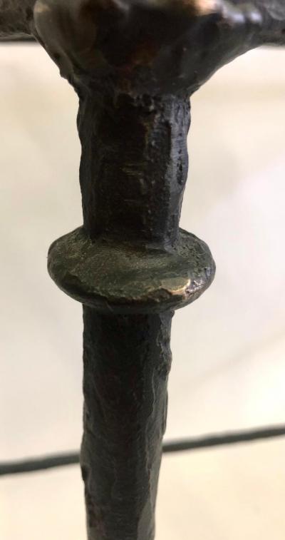 Alberto Diego Giacometti French Mid Century Bronzed Wrought Iron Console in Style of Giacometti