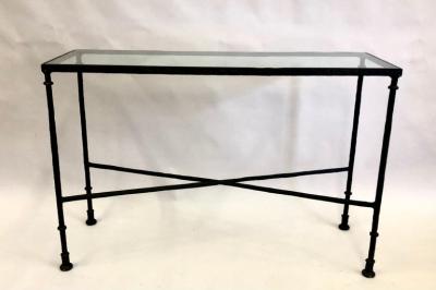 Alberto Diego Giacometti French Mid Century Bronzed Wrought Iron Console in Style of Giacometti