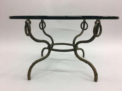 Alberto Diego Giacometti French Mid Century Hammered Iron Bronze Coffee Table Style Giacometti