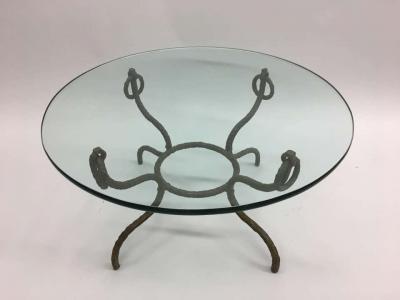 Alberto Diego Giacometti French Mid Century Hammered Iron Bronze Coffee Table Style Giacometti