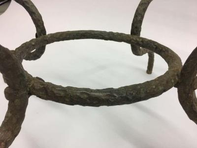 Alberto Diego Giacometti French Mid Century Hammered Iron Bronze Coffee Table Style Giacometti