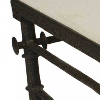 Alberto Diego Giacometti French Modern Patinated Bronze and Limestone Coffee Table