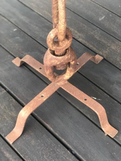 Alberto Diego Giacometti French Wrought Iron Travertine Dining Garden Table in Style of Giacometti