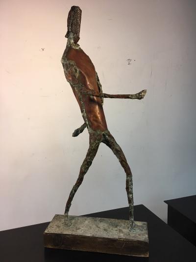 Alberto Diego Giacometti Giacometti Inspired Brutalist Fencer Sculpture