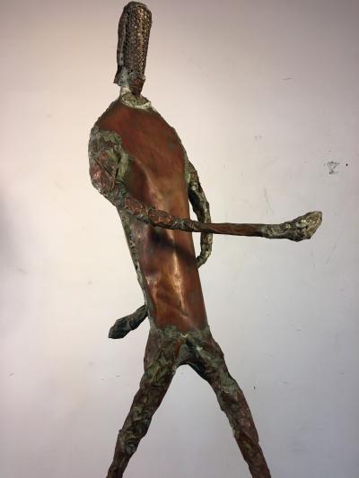 Alberto Diego Giacometti Giacometti Inspired Brutalist Fencer Sculpture
