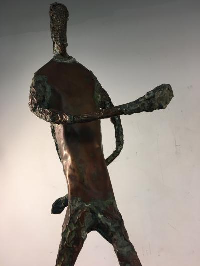 Alberto Diego Giacometti Giacometti Inspired Brutalist Fencer Sculpture