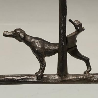 Alberto Diego Giacometti Giacometti Style Mid Century Modern Console Table Horse Dog Tree Motif