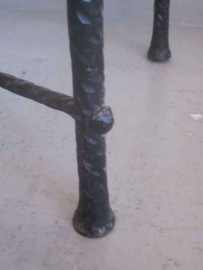 Alberto Diego Giacometti Large French Custom Hammered Iron Console Manner of Giacometti