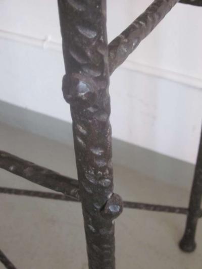 Alberto Diego Giacometti Large French Custom Hammered Iron Console Manner of Giacometti