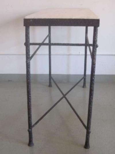 Alberto Diego Giacometti Large French Custom Hammered Iron Console Manner of Giacometti