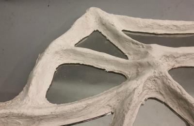 Alberto Diego Giacometti Large French Hand Made Surrealist Plaster Mirror Giacometti for JM Frank