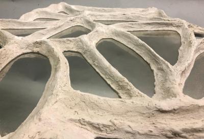 Alberto Diego Giacometti Large French Hand Made Surrealist Plaster Mirror Giacometti for JM Frank