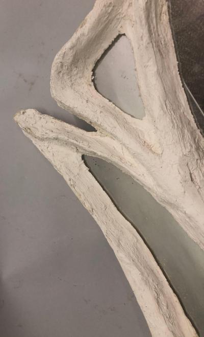 Alberto Diego Giacometti Large French Hand Made Surrealist Plaster Mirror Giacometti for JM Frank