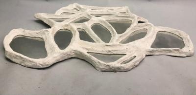Alberto Diego Giacometti Large French Hand Made Surrealist Plaster Mirror Giacometti for JM Frank