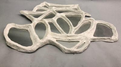 Alberto Diego Giacometti Large French Hand Made Surrealist Plaster Mirror Giacometti for JM Frank