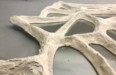 Alberto Diego Giacometti Large French Hand Made Surrealist Plaster Mirror Giacometti for JM Frank