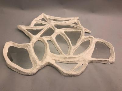 Alberto Diego Giacometti Large French Hand Made Surrealist Plaster Mirror Giacometti for JM Frank