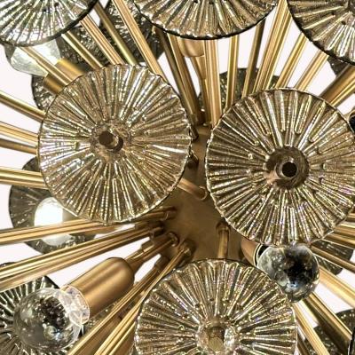 Alberto Dona Alberto Dona Inspired Custom Textured Murano Glass Disc Chandelier