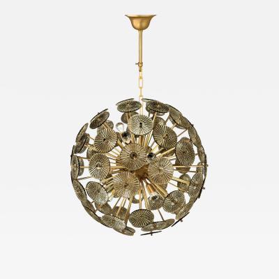 Alberto Dona Alberto Dona Inspired Custom Textured Murano Glass Disc Chandelier